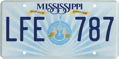 MS license plate LFE787