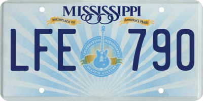MS license plate LFE790