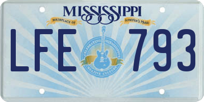 MS license plate LFE793