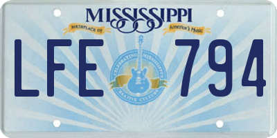 MS license plate LFE794