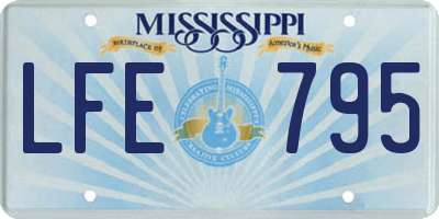 MS license plate LFE795