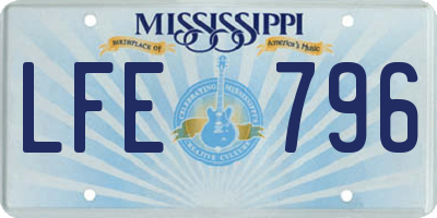 MS license plate LFE796