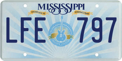 MS license plate LFE797