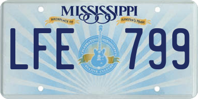 MS license plate LFE799