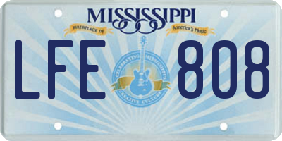 MS license plate LFE808