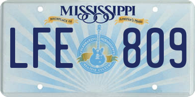 MS license plate LFE809