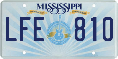 MS license plate LFE810