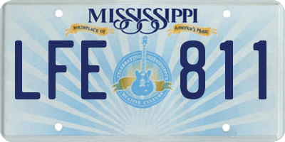 MS license plate LFE811