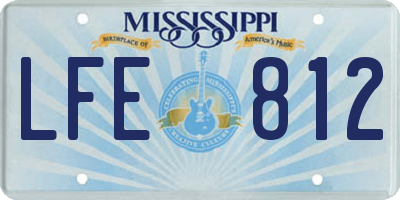 MS license plate LFE812