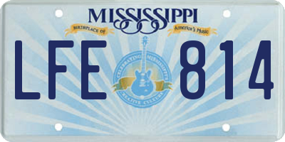 MS license plate LFE814