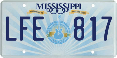 MS license plate LFE817