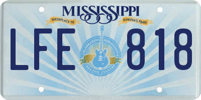 MS license plate LFE818