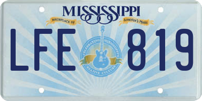 MS license plate LFE819