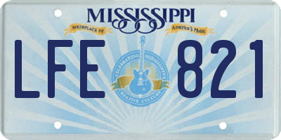 MS license plate LFE821
