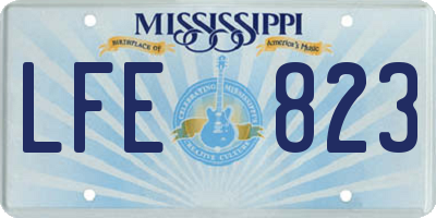 MS license plate LFE823