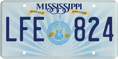 MS license plate LFE824