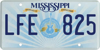 MS license plate LFE825