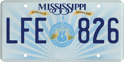 MS license plate LFE826