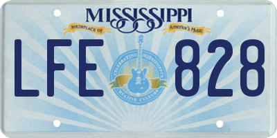 MS license plate LFE828