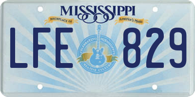 MS license plate LFE829