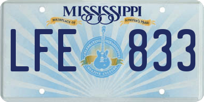 MS license plate LFE833
