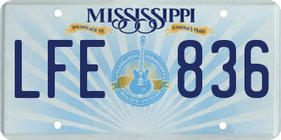 MS license plate LFE836