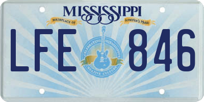 MS license plate LFE846