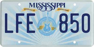 MS license plate LFE850