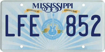 MS license plate LFE852