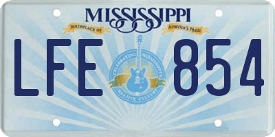 MS license plate LFE854