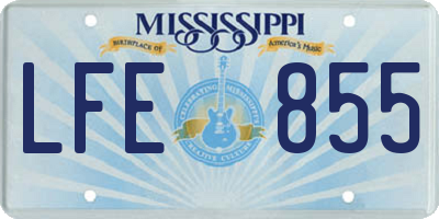 MS license plate LFE855