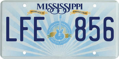 MS license plate LFE856