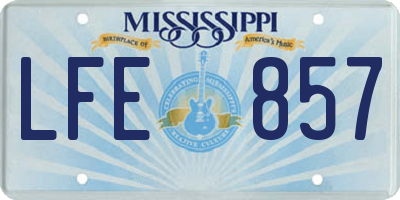 MS license plate LFE857