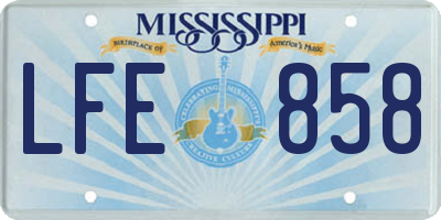 MS license plate LFE858