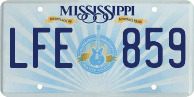MS license plate LFE859