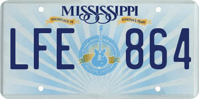 MS license plate LFE864