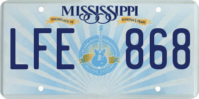 MS license plate LFE868
