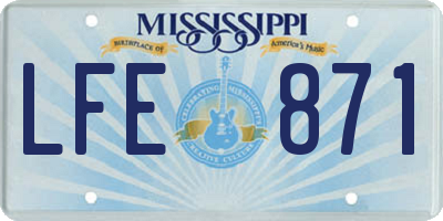 MS license plate LFE871
