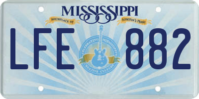 MS license plate LFE882