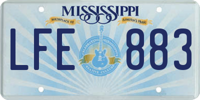 MS license plate LFE883