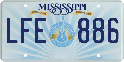 MS license plate LFE886