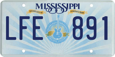 MS license plate LFE891