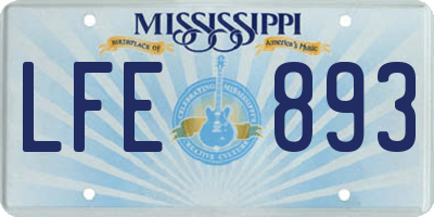MS license plate LFE893