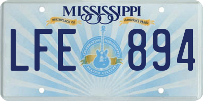 MS license plate LFE894