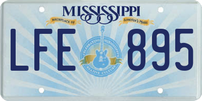 MS license plate LFE895