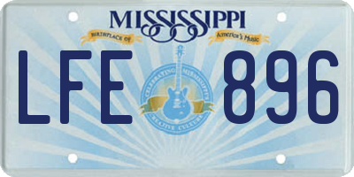 MS license plate LFE896