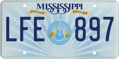MS license plate LFE897
