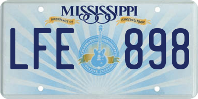 MS license plate LFE898