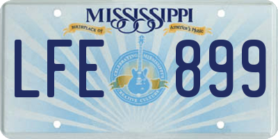 MS license plate LFE899