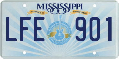 MS license plate LFE901